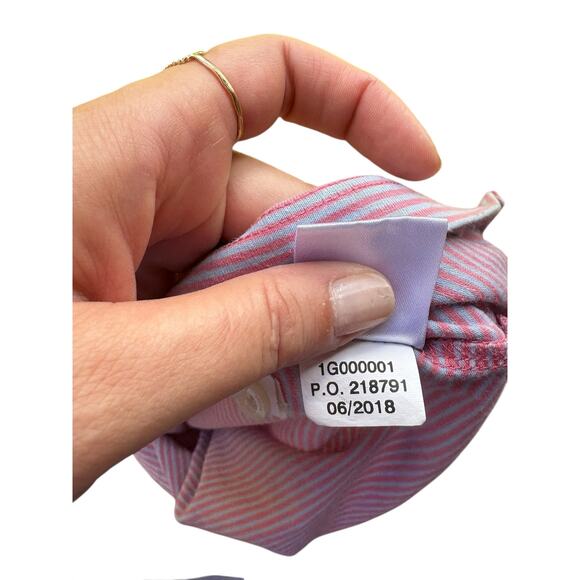 Vineyard Vines Pink Grey Striped Soft Knit Golf Polo - Small - Picture 6 of 8